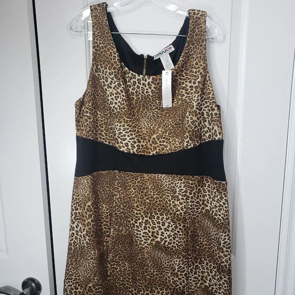 NEW SWAK Leopard print plus size Dress 1x - Picture 4 of 8